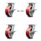 Service Caster 6 Inch Poly on Cast Iron Caster Set with Roller Bearing 4 Brake 2 Swivel Lock SCC-35S620-PUR-RS-SLB-BSL-2-SLB-2 - alternate 1